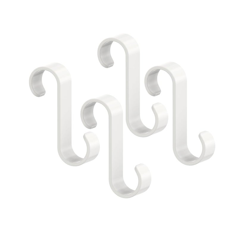 POOL FELLOWS S Hooks for Hanging,Heavy Duty S Shaped Hook, Thicken S Hanger for Plants, Bags, Clothes, Outdoor, Garden, Pool (White, 3.3 inches, 4pcs) - Image 1